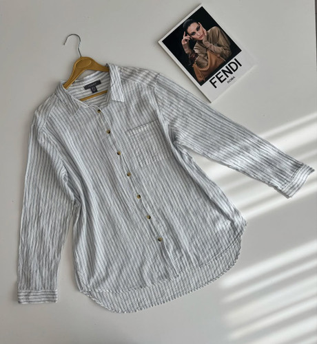 شومیز راه راه خوش جنس ترکیب لینن وکتان برند primark
