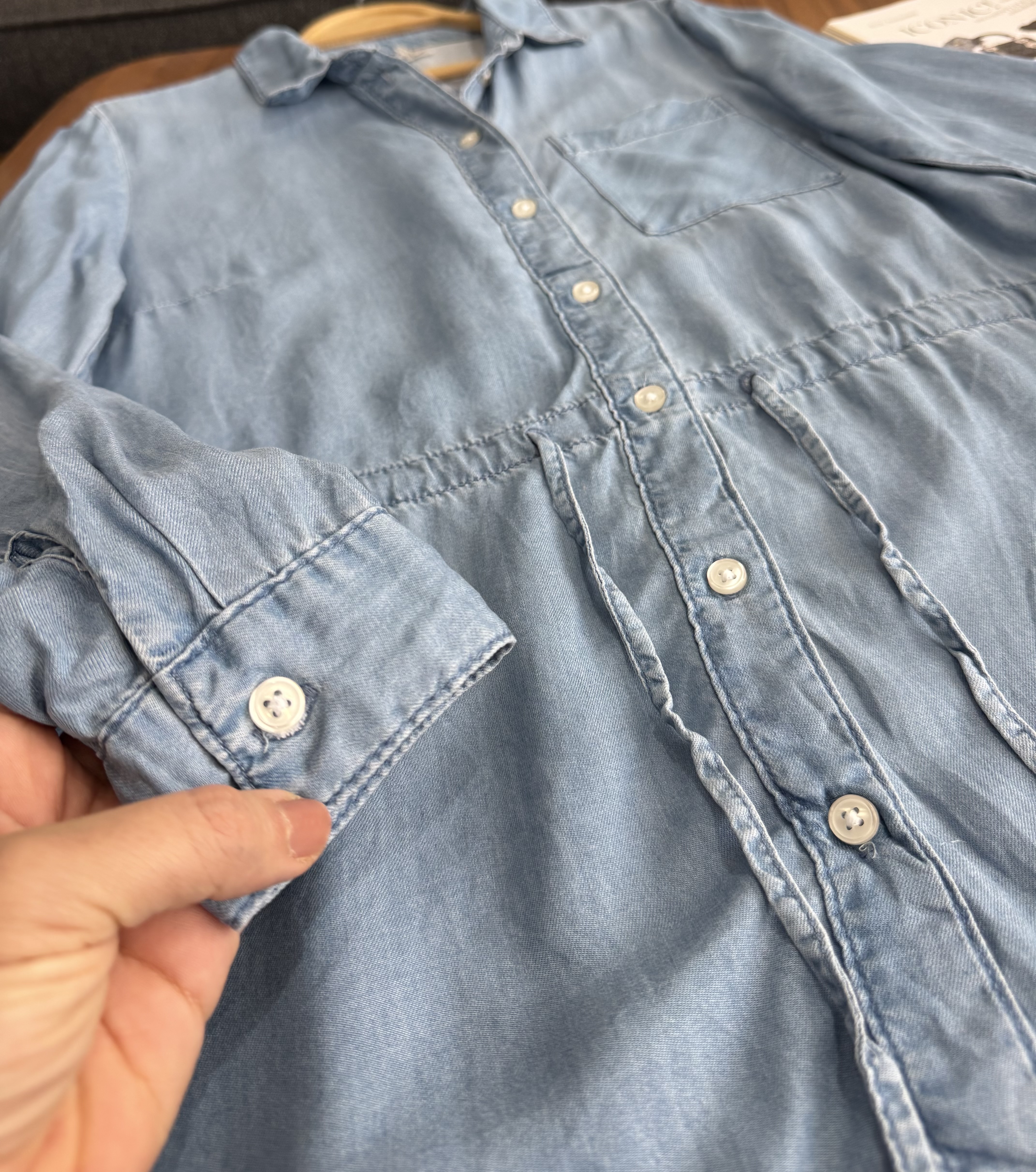 پیراهن جين خيلي ناز خوشرنگ كمر گتردار برندh&m