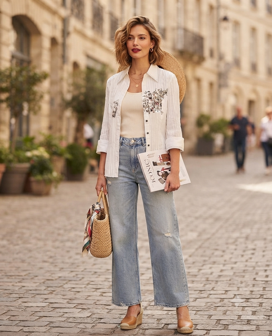 شوميز كريشه كتان شيك و خاص برند🦋gerry weber🦋