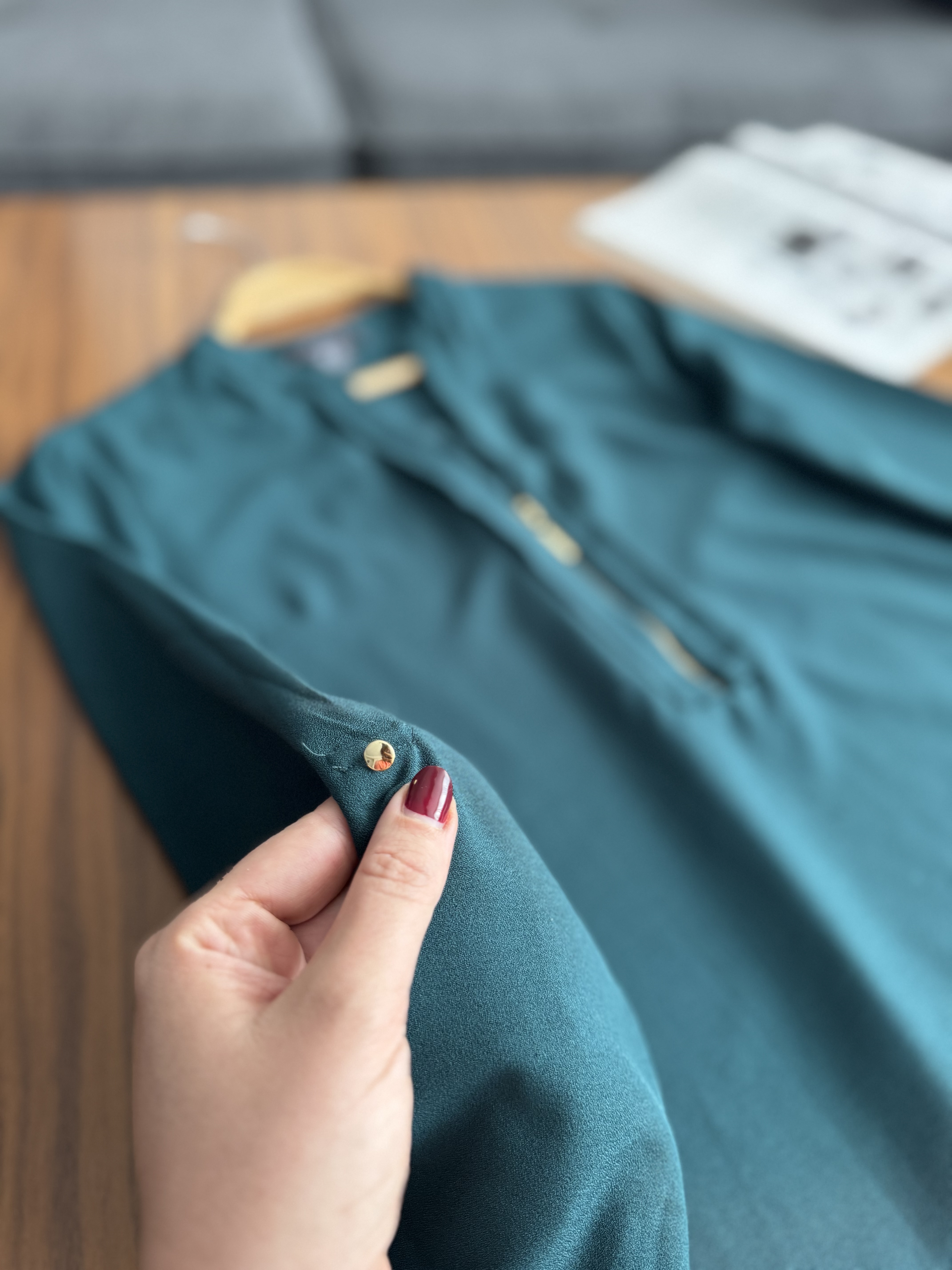 شومیز کرپ سبز فاخر خیلی خوشرنگ برندprimark